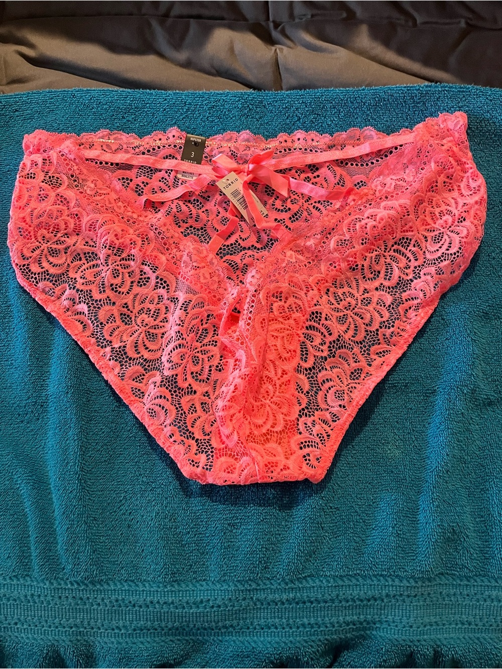 torrid Coral Lace Bikini Panty with Bow